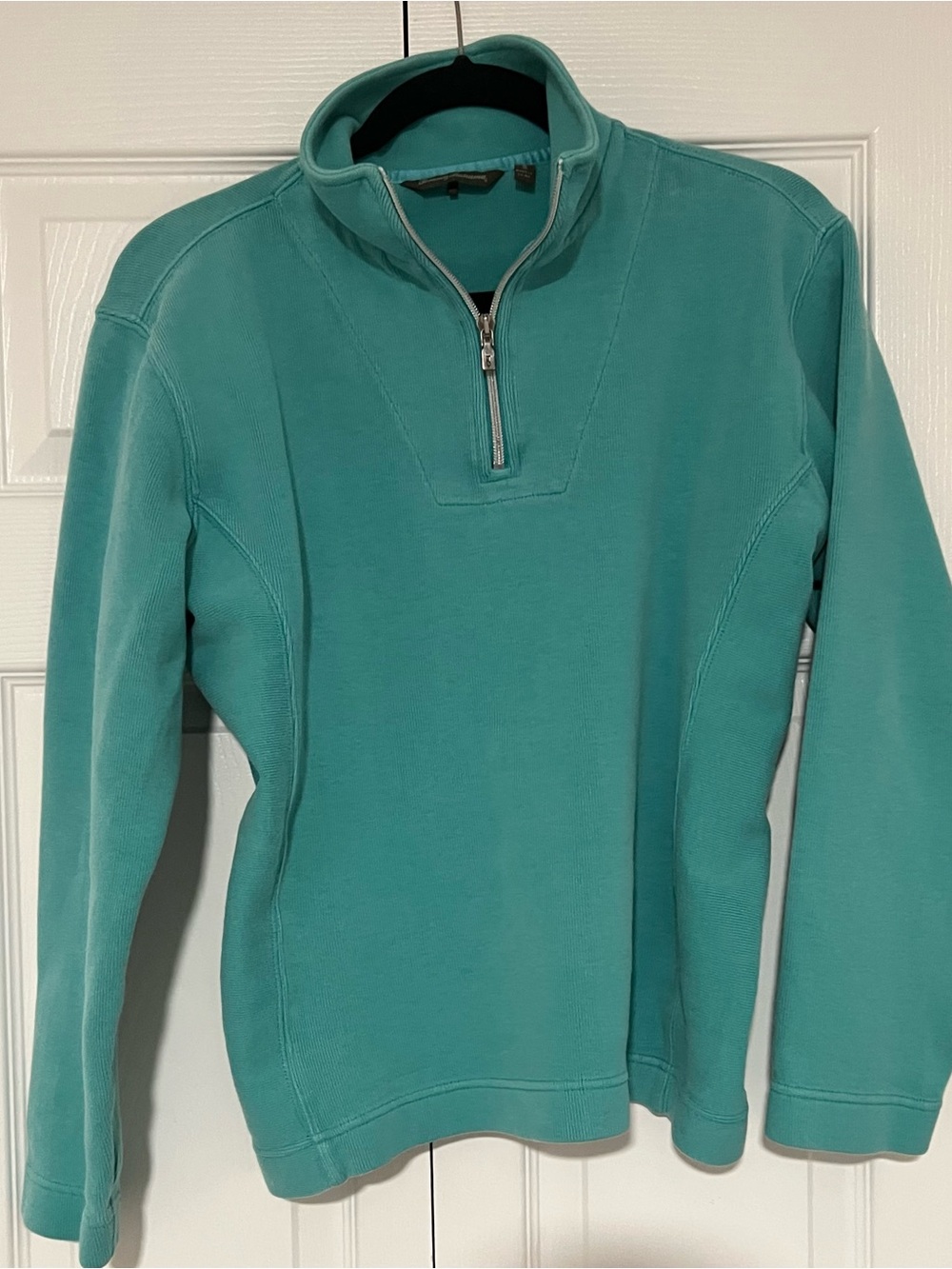 Tommy Bahama Men's Zip Mock Neck Sweater - Teal Green